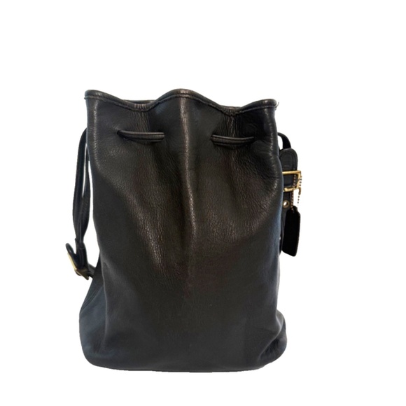 Vintage Coach Sonoma Leather Drawstring Bucket Bag Black Pebbled – Worn-In - Picture 4 of 7
